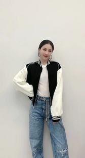 甜美均码女装秋季棒球服女2022年短款夹克显瘦百搭外套上衣mm