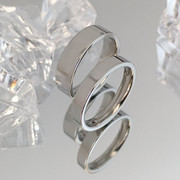 欧美时尚简约光面钛钢戒指刻字平面不锈钢情侣戒指女不掉色