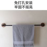 毛巾杆浴室免打孔卫生间置物架厕所卫浴实木毛巾，环太空铝挂毛巾架