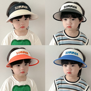 儿童帽子夏季韩版男童空顶帽，宝宝大檐女孩遮阳防晒防紫外线太阳帽