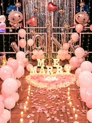 室内客厅酒店求婚装饰生日场景布置气球表白浪漫房间惊喜仪式感