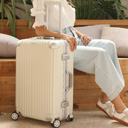 高档纯色小清新行李箱，女20白色旅行箱，高颜值拉杆箱学生24万向轮铝