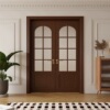 实木法式双开门烤漆门定制卧室门书房门，木门室内门圆弧拱形门