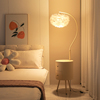 羽毛落地灯卧室客厅氛围高级感法式奶油风网红艺术床头柜台灯一体