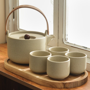 围炉煮茶家用创意水壶茶壶套装陶瓷陶土提梁壶冷水壶花茶壶