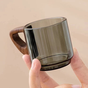 玻璃小茶杯简约家用主人，单杯个人绿茶带把品茗杯酒杯功夫茶水杯子