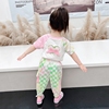 韩范女宝宝短袖套装2022夏季网红童装衣服儿童运动两件套女童