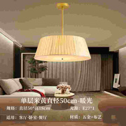 北欧现代简约亚麻布艺吊灯餐厅卧室书房客厅单头网红创意工厂灯具