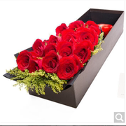 杭州鲜花速递同城配送19朵红玫瑰花束礼物礼盒送上门北京配送