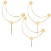 唯美金色铁艺星星，月亮蛋糕装饰插件生日，插牌派对烘焙用品