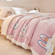 毛毯被子加厚冬季保暖珊瑚绒垫床单人宿舍法兰绒小毯子办公室午睡