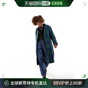 香港直邮潮奢 ASOS 男士look 设计宽松款羊毛绿色蓝色格纹大衣