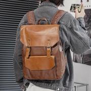 韩版男士双肩包潮流(包潮流，)欧美风，书包中学百搭大容量旅行背包电脑包