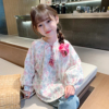 女童衬衫2024春装儿童韩版娃娃，衫上衣宝宝花式洋气长袖衬衣潮
