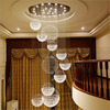 2023别墅楼梯吊灯复式楼客厅大水晶吊灯圆球走廊装饰工程灯具