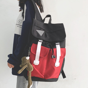 翻盖书包女高中大容量旅行背包，潮牌男大学生韩版高颜值电脑双肩包