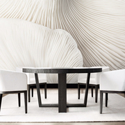 北欧风3d立体壁纸客厅沙发壁画，简约k美式蘑菇白色壁纸卧室背