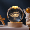 发光太阳系水晶球桌面摆件创意玻璃球装饰品小夜灯情人节生日礼物