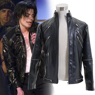 迈克尔杰克逊beatit皮外套，皮夹克cosplay服装男演出服，舞台表演服