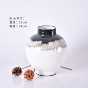 新中式颜色釉g玄关桌面摆饰现代花瓶客厅装饰陶瓷花瓶摆件