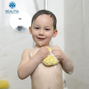 希腊进口天然丝绒海绵新生婴儿洗脸洗澡宝宝儿Z童搓澡浴球