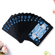 黑色防水扑克牌防折可水洗塑料卡牌练习花切创意纸牌斗地主游戏
