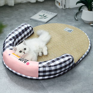 夏天凉席猫窝四季通用猫咪床垫子夏季睡觉用宠物狗狗沙发睡垫用品