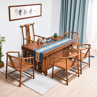 红木茶桌椅组合实木仿古茶艺桌，中式小型功夫茶几茶台鸡翅木泡茶桌