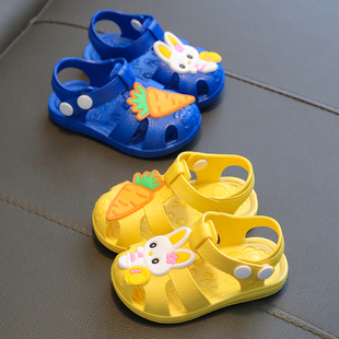 男女童1-3岁2学步鞋夏季婴儿可爱包头凉鞋宝宝软底防滑洞洞鞋