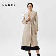 lancy朗姿高级感羊绒，大衣女冬季收腰显瘦品牌双面呢羊毛外套
