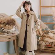chic风衣外套女2024春秋季韩版学生显瘦小个子中长款宽松大衣