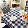 圆桌布艺简约美式格子条纹，餐桌布套装，茶几台布桌旗桌椅套