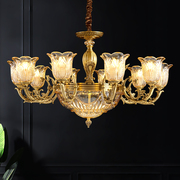 澳米欧式全铜吊灯吸顶两用灯，客厅卧室美式餐厅全铜大气铜