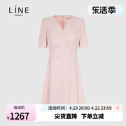 LINE女装职业白领通勤连衣裙夏季气质短袖长裙NWOPND0600