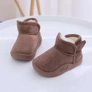 女宝宝学步棉鞋防滑软底，1-4岁儿童雪地，靴加绒加厚中筒幼儿小短靴