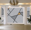 简约现代客厅沙发电视背景墙壁纸，5d灰色几何，图墙布8d装饰壁画环保