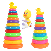 宝宝叠叠乐彩虹塔早教益智叠套玩具0-1-2周岁婴幼儿童七彩套圈圈