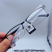超轻纯钛金属男款，商务半框拉丝钢皮近视，眼镜架眼镜框品