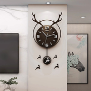 北欧鹿头挂钟客厅家用时尚，个性创意网红挂墙，钟表简约现代创意时钟