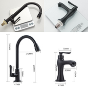黑色单冷单孔洗手l盆脸盆水龙头阳台洗衣槽厨房水槽龙头全铜可旋