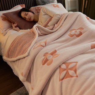 加厚珊瑚绒毛毯春秋空调小毯子冬季法兰绒床单办公室午睡毯床上用