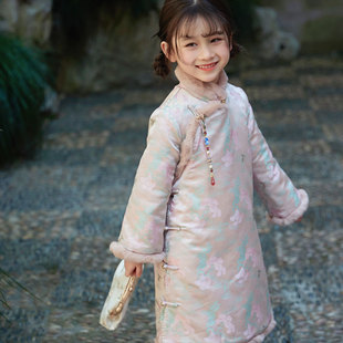 年服棉袄儿童旗袍中国风女童小女孩冬拜年服唐装女大童过年服冬季