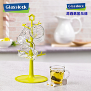 韩国GLASSLOCK家用水杯架吸盘式沥水置物架创意玻璃杯防尘挂架