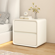 奶油风床头柜简约现代迷你创意家用卧室，简易实木轻奢小型柜子