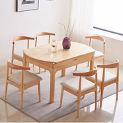 实木拉伸桌折叠伸缩餐桌家用小户型吃饭桌家用圆形桌全实木方圆桌