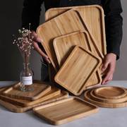 竹制木托盘实木盘长方形，竹盘木质托盘圆盘茶盘，烧烤小吃蛋糕木盘子