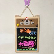 创意悬挂式小黑板软木板广告牌店铺用展示牌告示板家用门上留言板