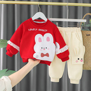 定制婴儿衣服韩版休闲秋装，两件套一周岁六7八9个月女宝宝可爱超萌