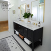 美式复古浴室柜洗手盆柜组合原木色，卫浴柜洗漱台洗脸池卫生间定制
