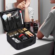 化妆包大容量双层便携专业跟妆包手提化妆箱简约大号化妆品收纳包